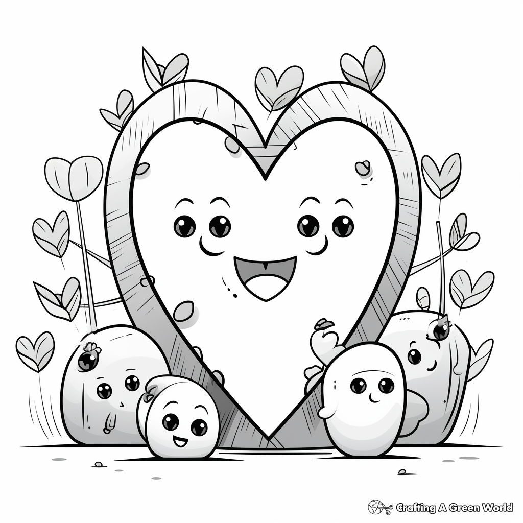 Avocado Love – Hearts and Avocados Coloring Pages 1