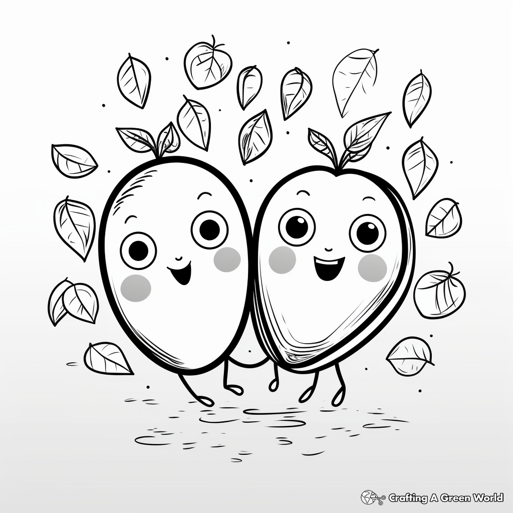 Avocado Love – Hearts and Avocados Coloring Pages 2