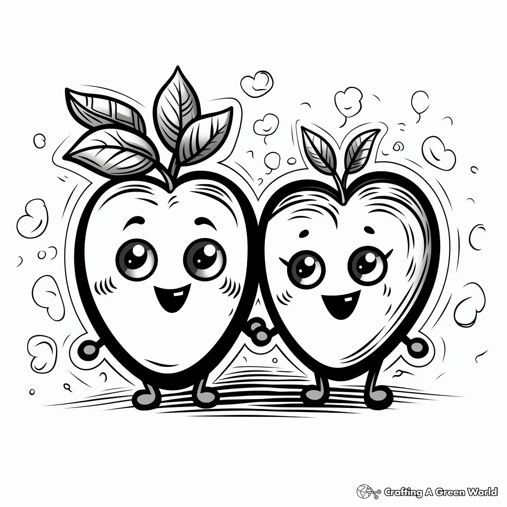 Avocado Love – Hearts and Avocados Coloring Pages 3