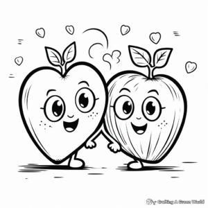 Avocado Love – Hearts and Avocados Coloring Pages 4