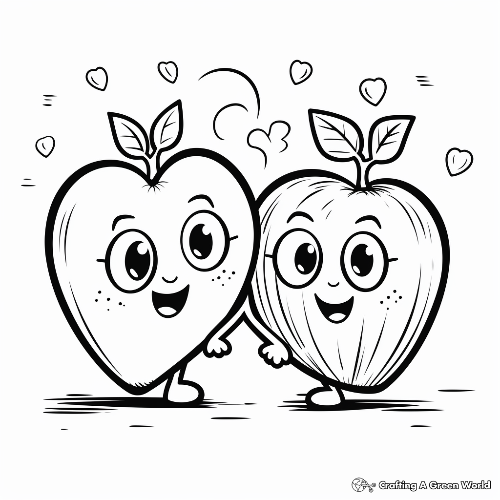 Avocado Love – Hearts and Avocados Coloring Pages 4