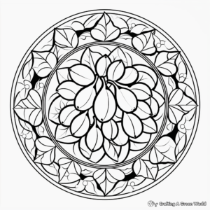 Avocado-themed Mandala Coloring Pages for Adults 1
