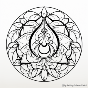 Avocado-themed Mandala Coloring Pages for Adults 3