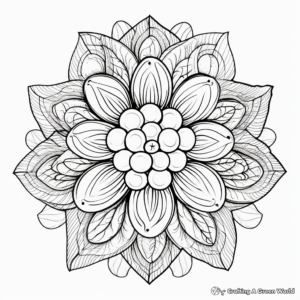 Avocado-themed Mandala Coloring Pages for Adults 4