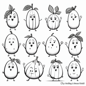 Avocado Varieties: A Collection of Coloring Pages 2