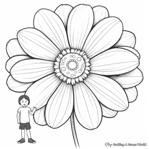 Awe-inspiring Giant Zinnia Coloring Pages 1