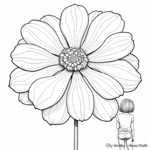 Awe-inspiring Giant Zinnia Coloring Pages 2