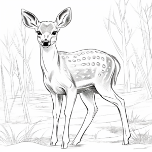 Axis Deer in Their Natural Habitat Coloring Pages 1