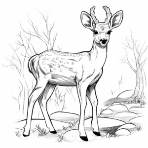 Axis Deer in Their Natural Habitat Coloring Pages 2