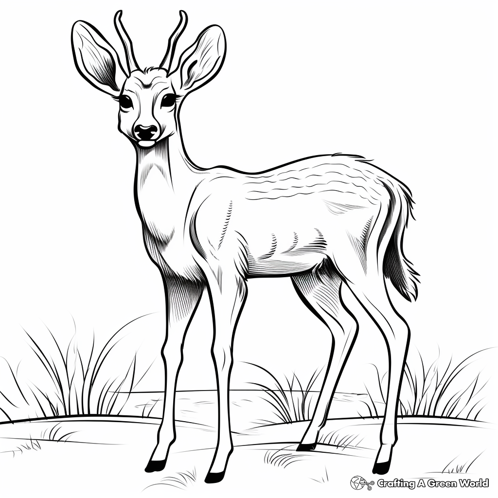 Axis Deer in Their Natural Habitat Coloring Pages 4