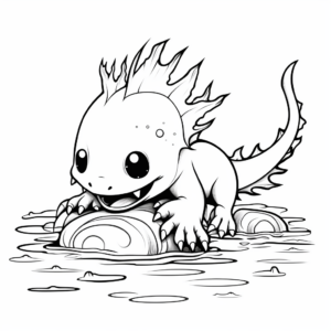Axolotl Eating Worms Coloring Pages 3