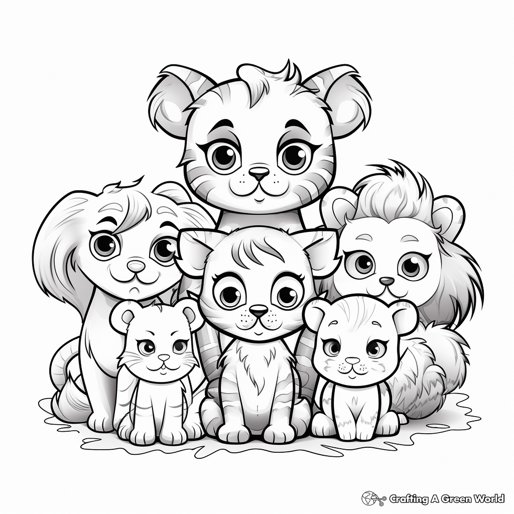 Baby Animal Families Coloring Pages 2