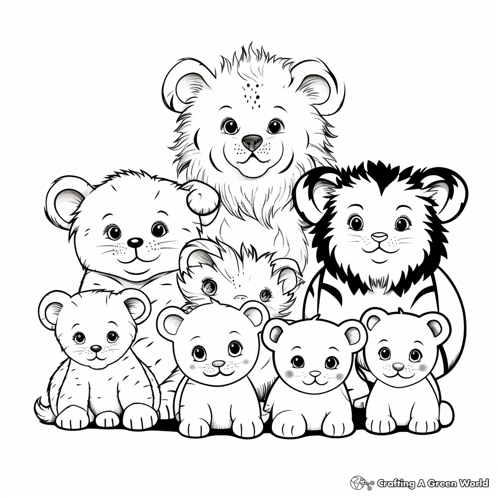 Baby Animal Families Coloring Pages 3