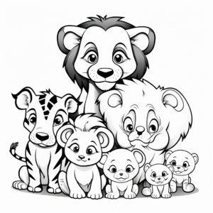 Baby Animal Families Coloring Pages 4