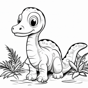 Baby Apatosaurus Coloring Pages 4