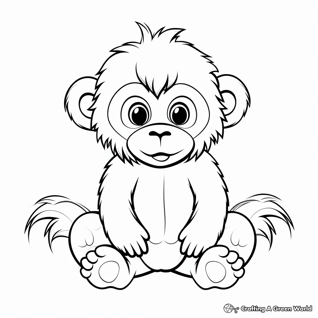 Baby Ape Coloring Pages: Gorilla, Chimpanzee, and Orangutan 3