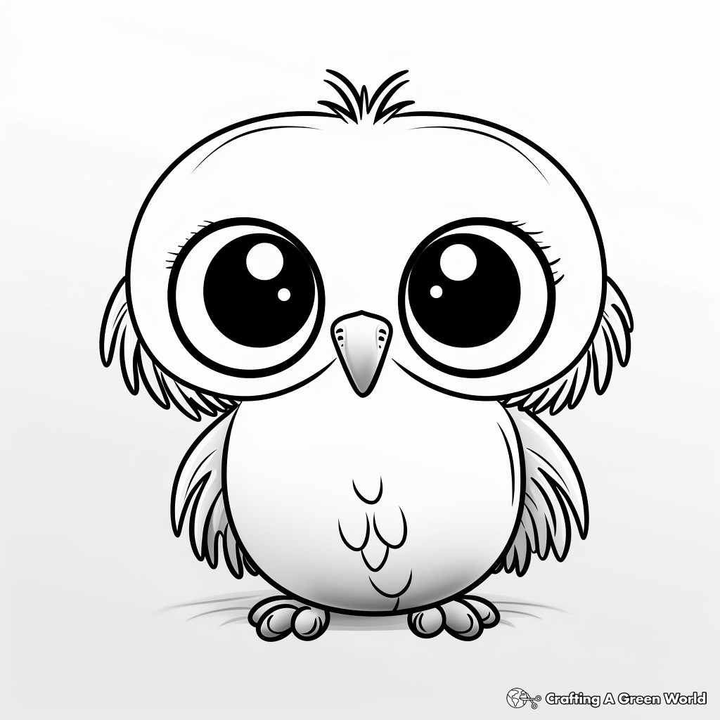 Baby Big Eyed Penguin Coloring Pages 1