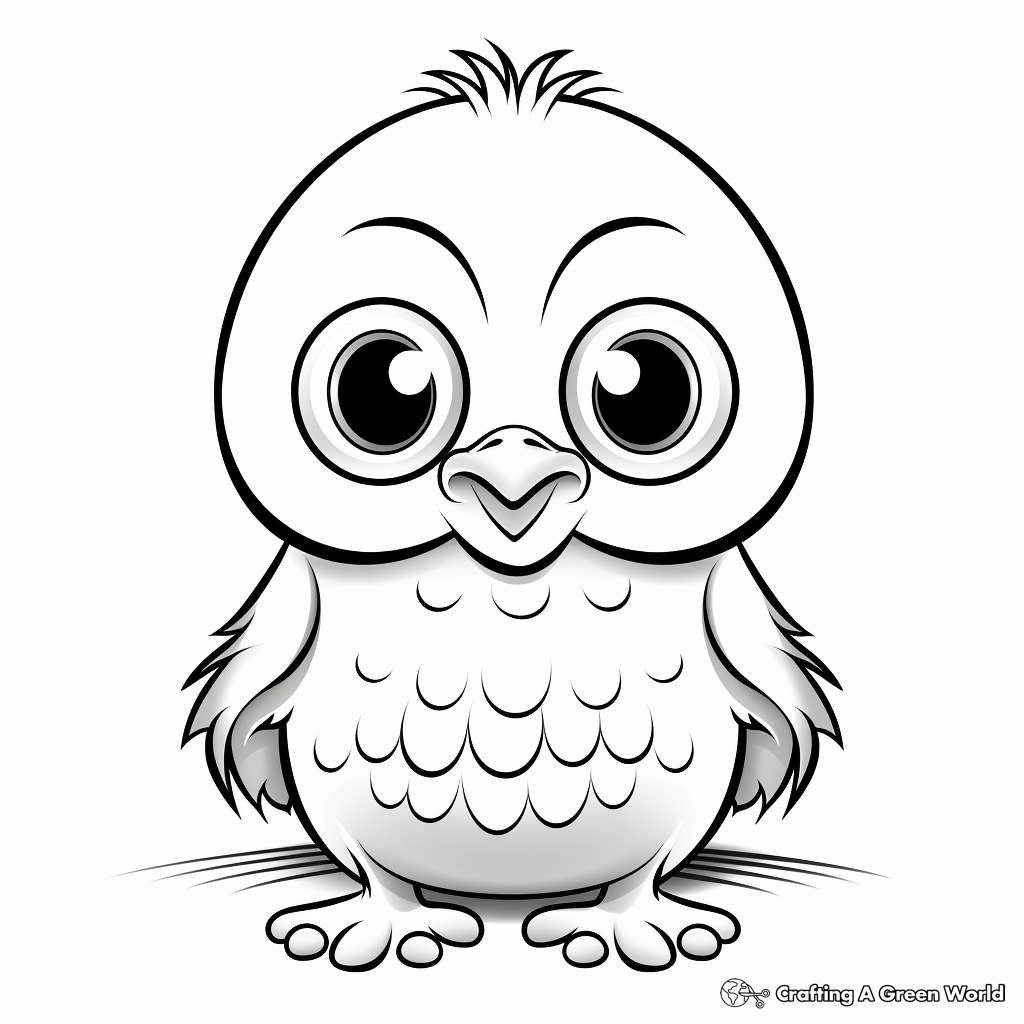 Baby Big Eyed Penguin Coloring Pages 2