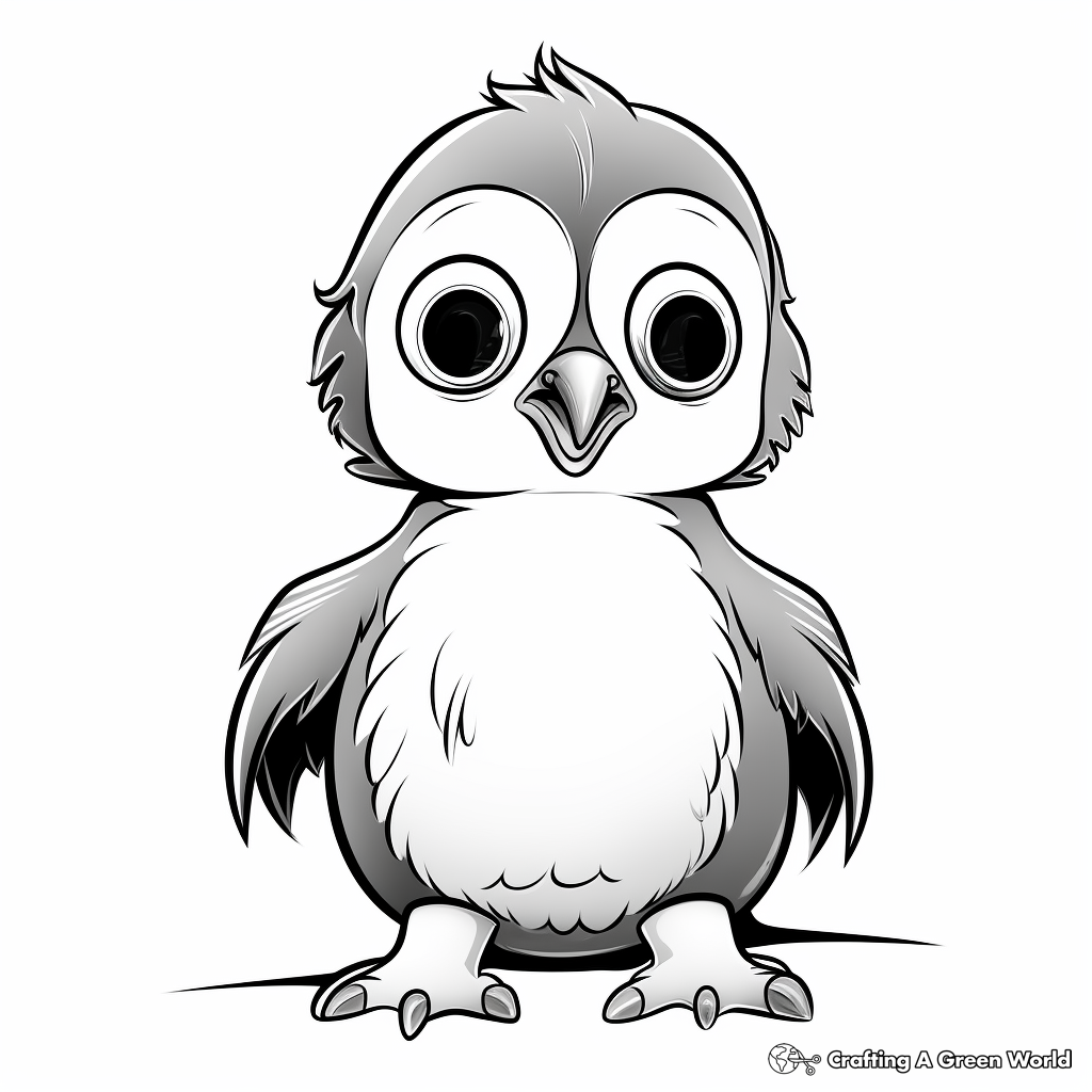 Baby Big Eyed Penguin Coloring Pages 3