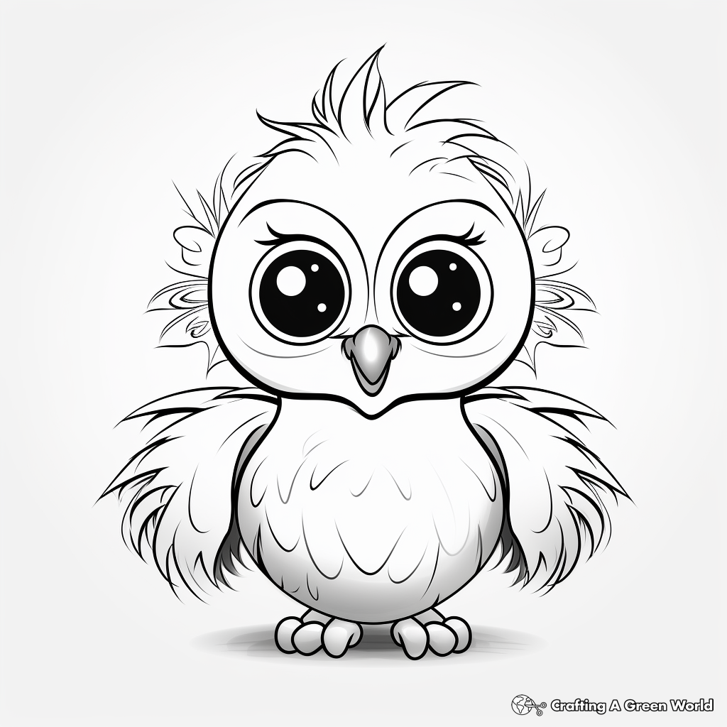 Baby Big Eyed Penguin Coloring Pages 4
