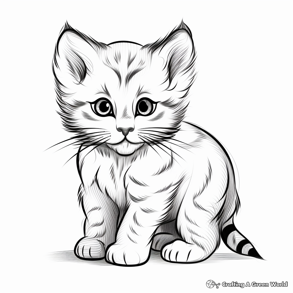 Baby Bobcat Cub Coloring Sheets for Toddlers 1