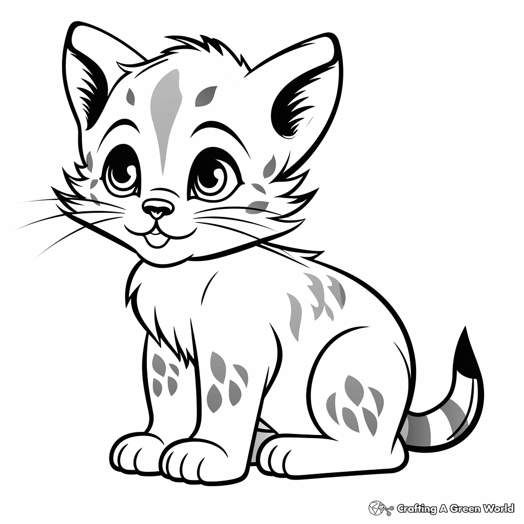 Baby Bobcat Cub Coloring Sheets for Toddlers 3