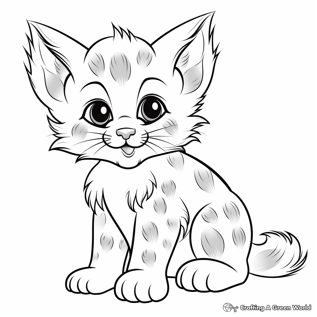 Baby Bobcat Cub Coloring Sheets for Toddlers 4