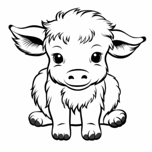 Baby Buffalo Coloring Pages for Kids 2