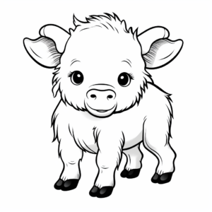 Baby Buffalo Coloring Pages for Kids 3