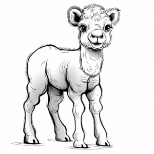Baby Camel Coloring Pages for Toddlers 1