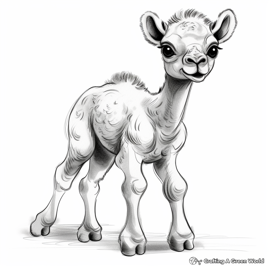 Baby Camel Coloring Pages for Toddlers 3