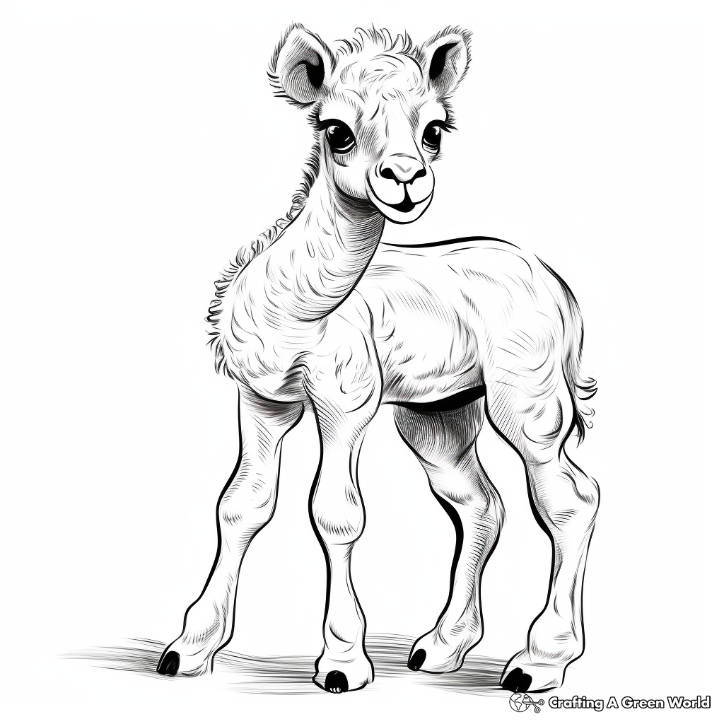 Baby Camel Coloring Pages for Toddlers 4