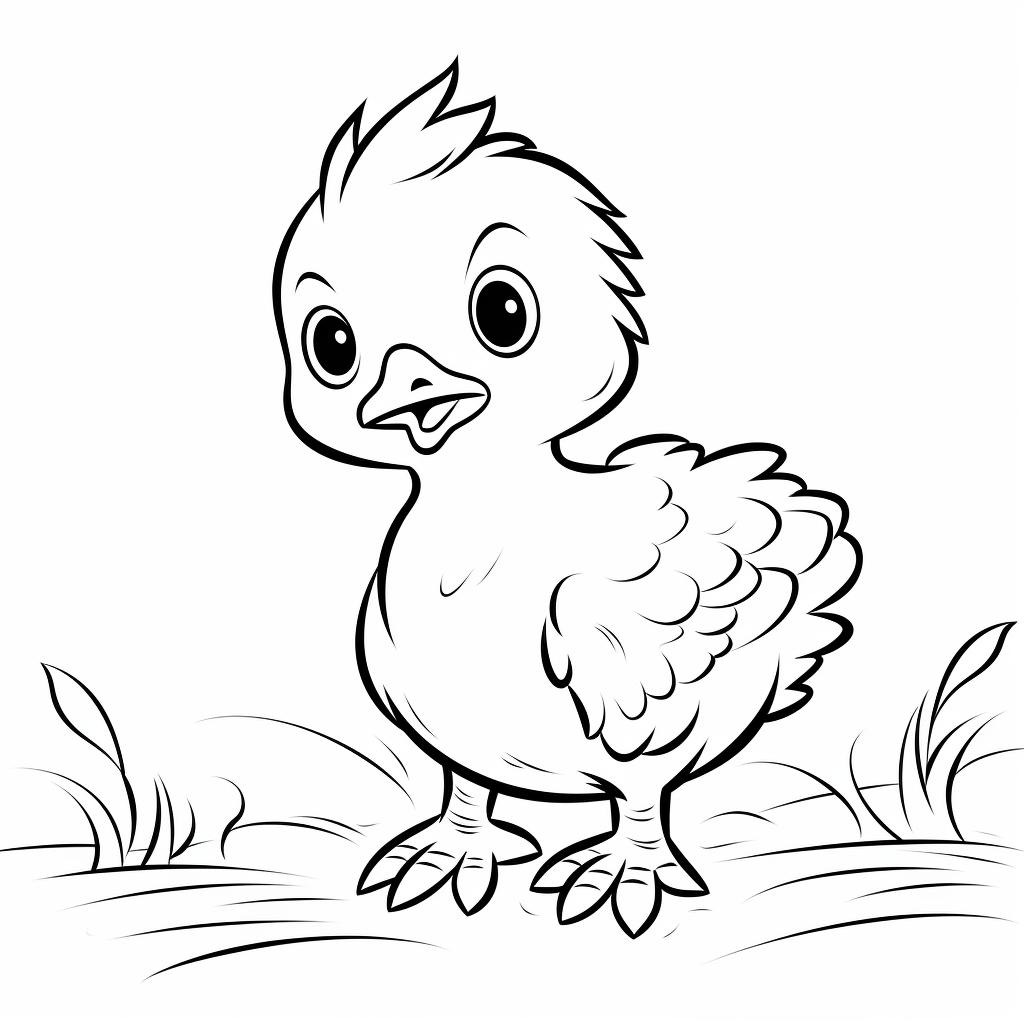 Baby Chick Coloring Pages 4