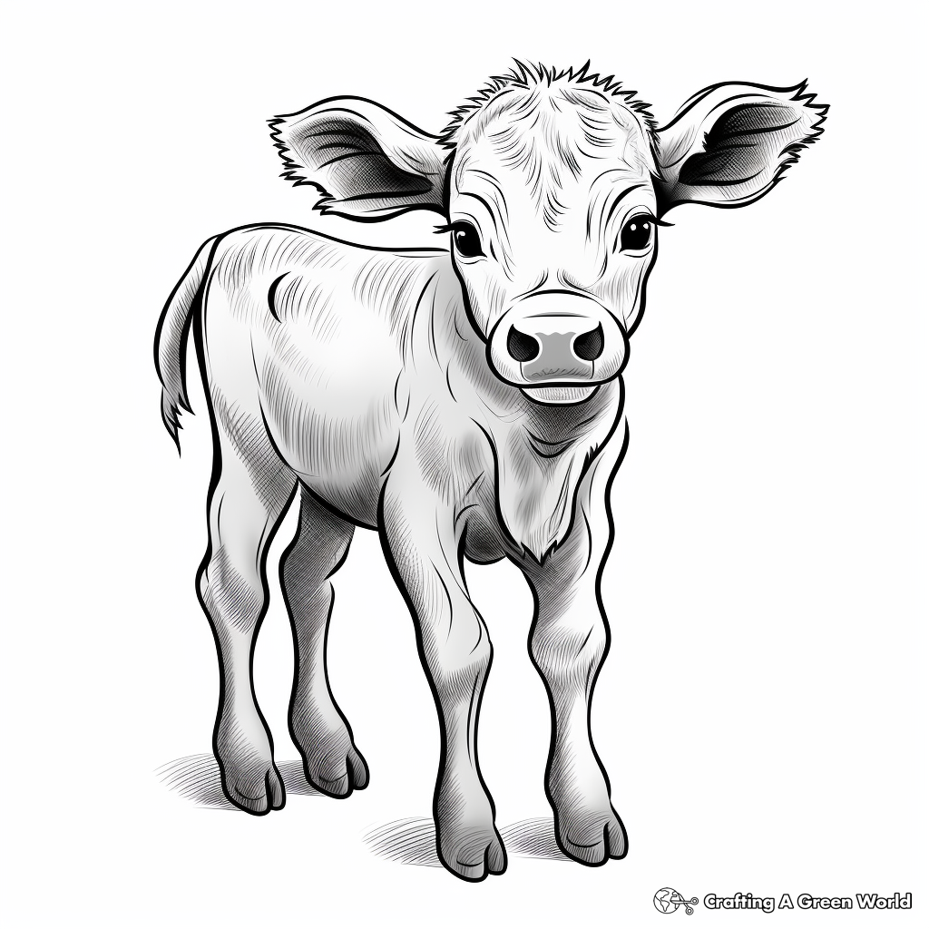 Baby Cow with Farm Buddies Coloring Pages 3