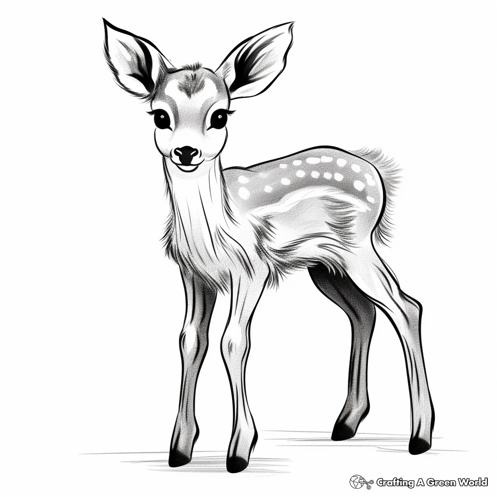 Baby Deer Fawn Coloring Pages 4