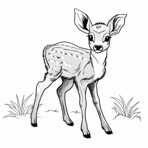Baby Deer in the Forest Coloring Pages 2