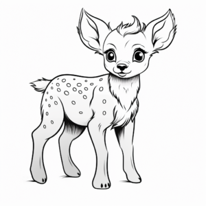 Baby Deer with Spots Coloring Pages 1