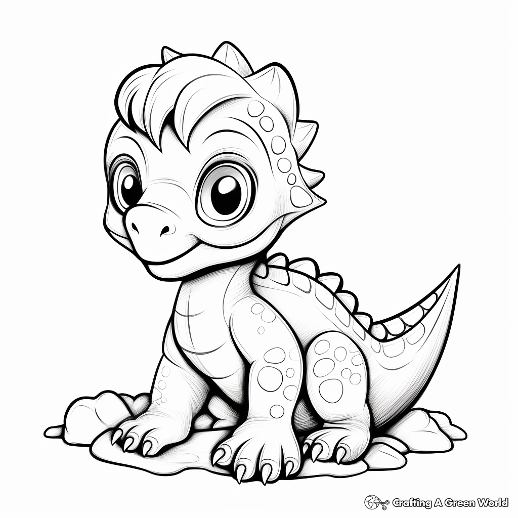 Baby Dinosaur and Mother Coloring Pages 1