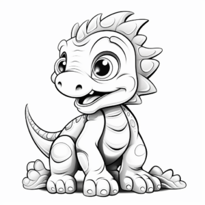 Baby Dinosaur and Mother Coloring Pages 2
