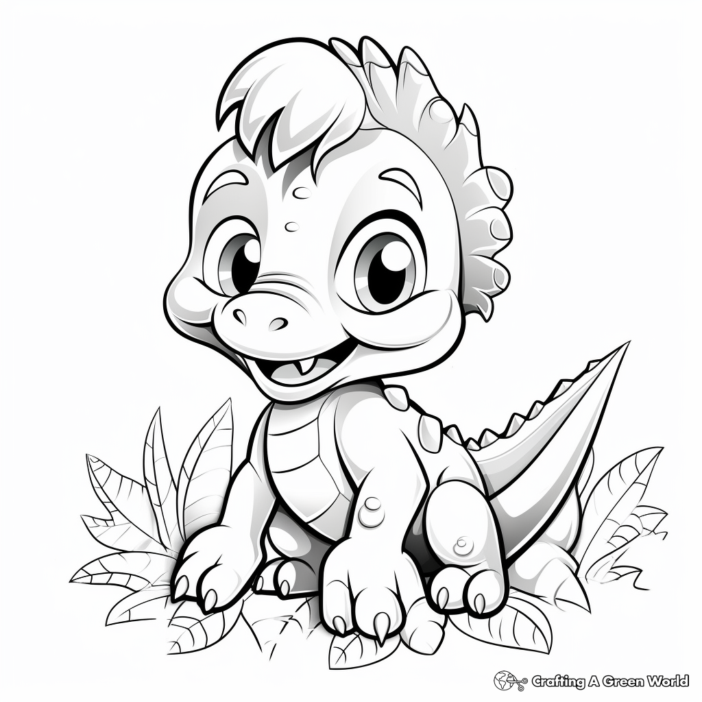 Baby Dinosaur and Mother Coloring Pages 3