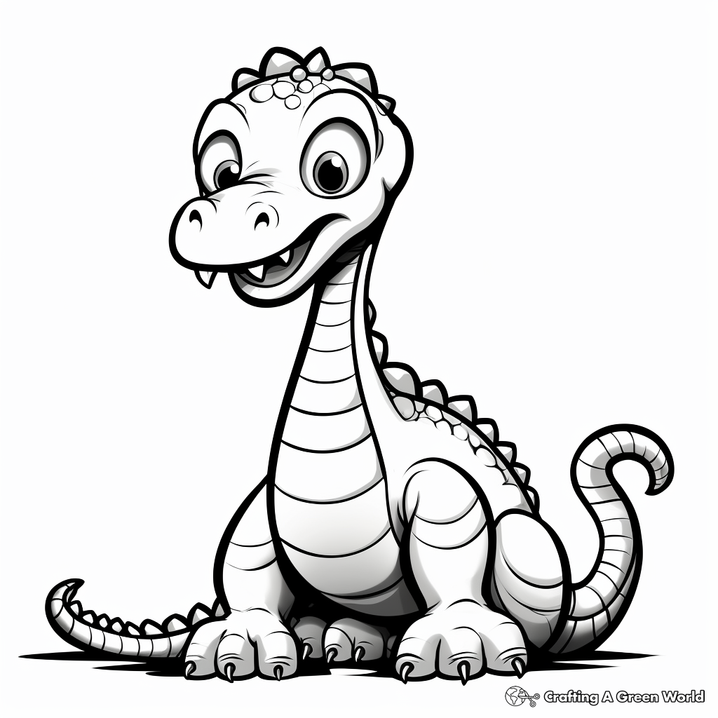 Baby Diplodocus Coloring Pages for Kids 1