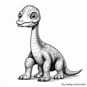 Baby Diplodocus Coloring Pages for Kids 2