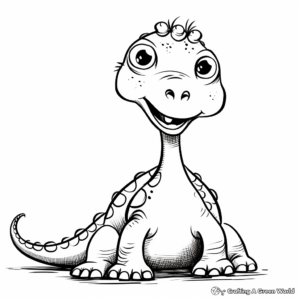 Baby Diplodocus Coloring Pages for Kids 4