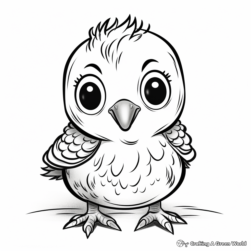 Baby Dove (Squab) Coloring Pages for Children 1