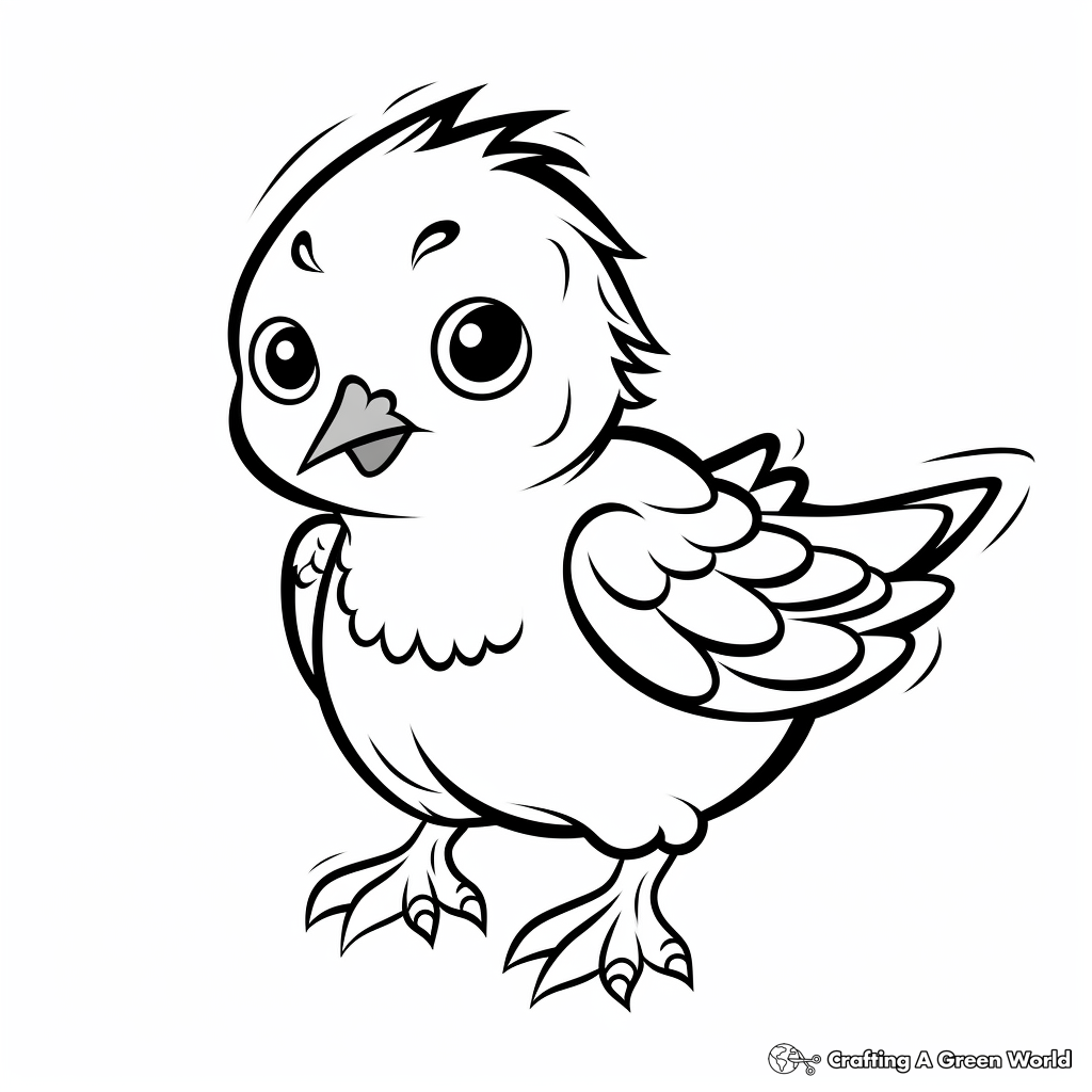 Baby Dove (Squab) Coloring Pages for Children 2