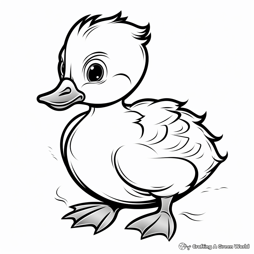 Baby Duckling Coloring Pages for easy Coloring 1
