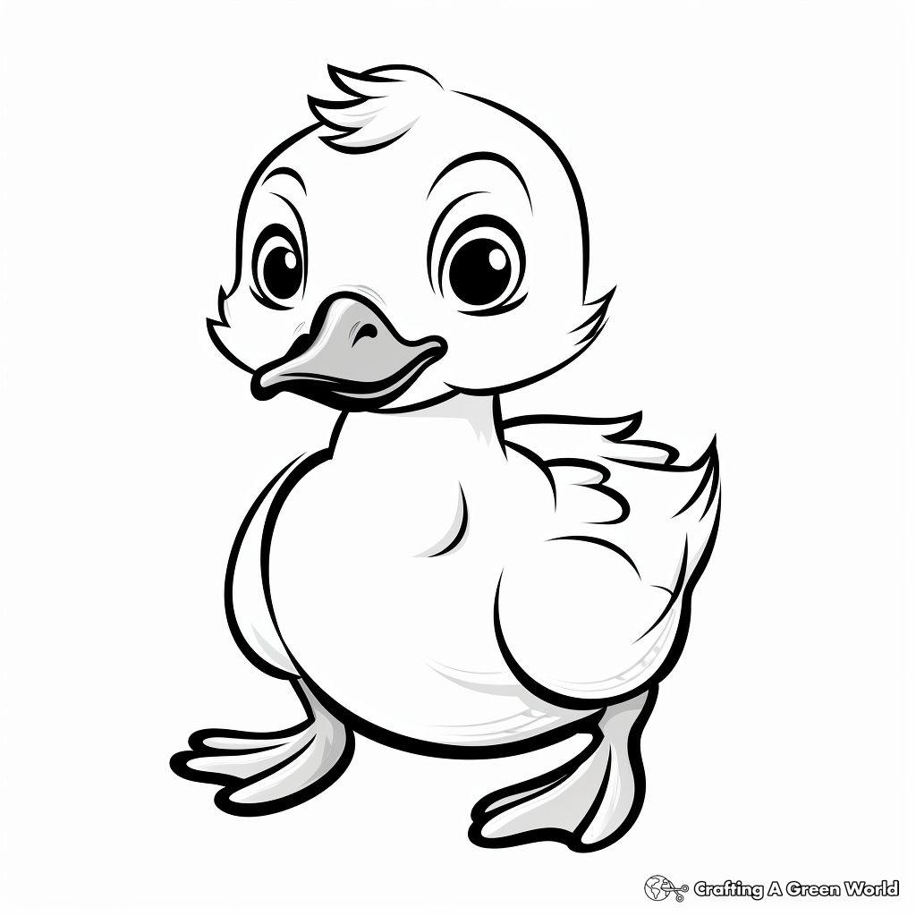 Baby Duckling Coloring Pages for easy Coloring 2