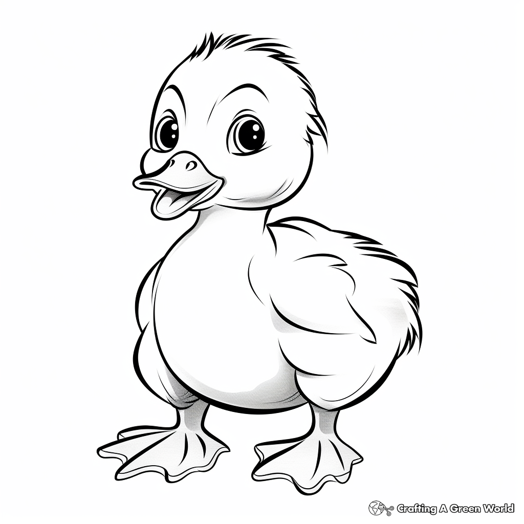 Baby Duckling Coloring Pages for easy Coloring 3