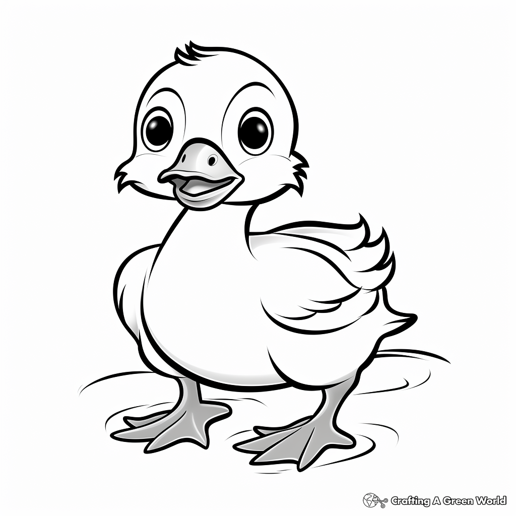 Baby Duckling Coloring Pages for easy Coloring 4