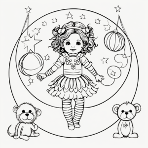 Baby Girl Circus Monkey Coloring Pages 1